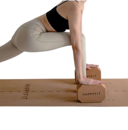 HAPPYFIT Cork Yoga Block