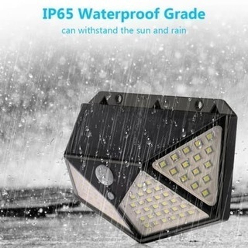 100 LED Lampu Dinding Outdoor Motion Detector Solar Cell 4