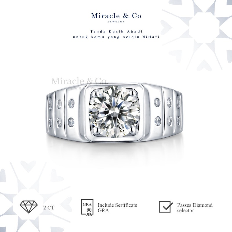 Miracle & Co Cincin Pria Square Dush Men