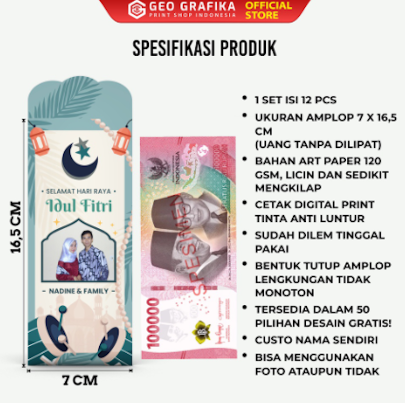 Amplop Lebaran Custom Nama & Foto Jumbo 2