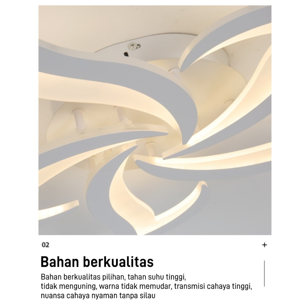  CELOGLO Lampu Hias Plafon Simple Modern LED 3 Warna 15 Daun