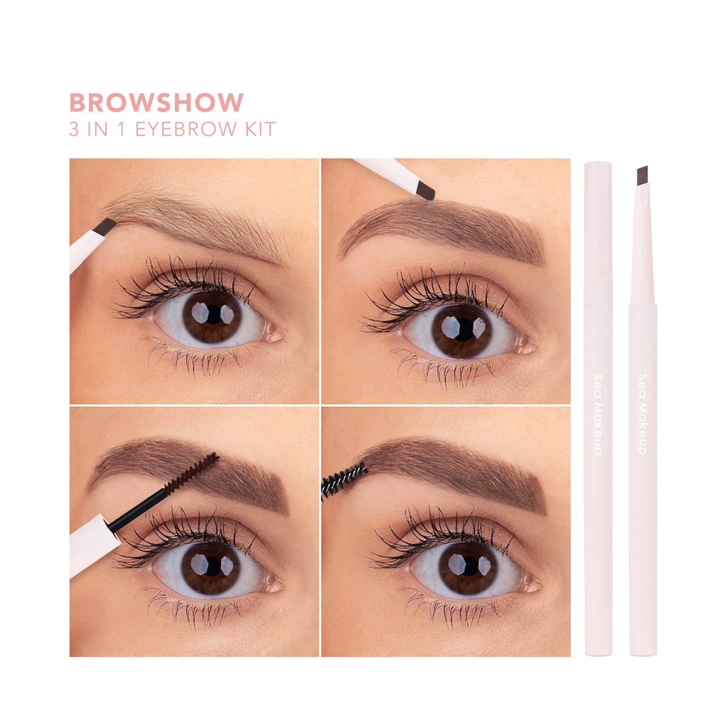 Sea Beauty Indonesia Sea Makeup Browshow Eyebrow Trio Kit 