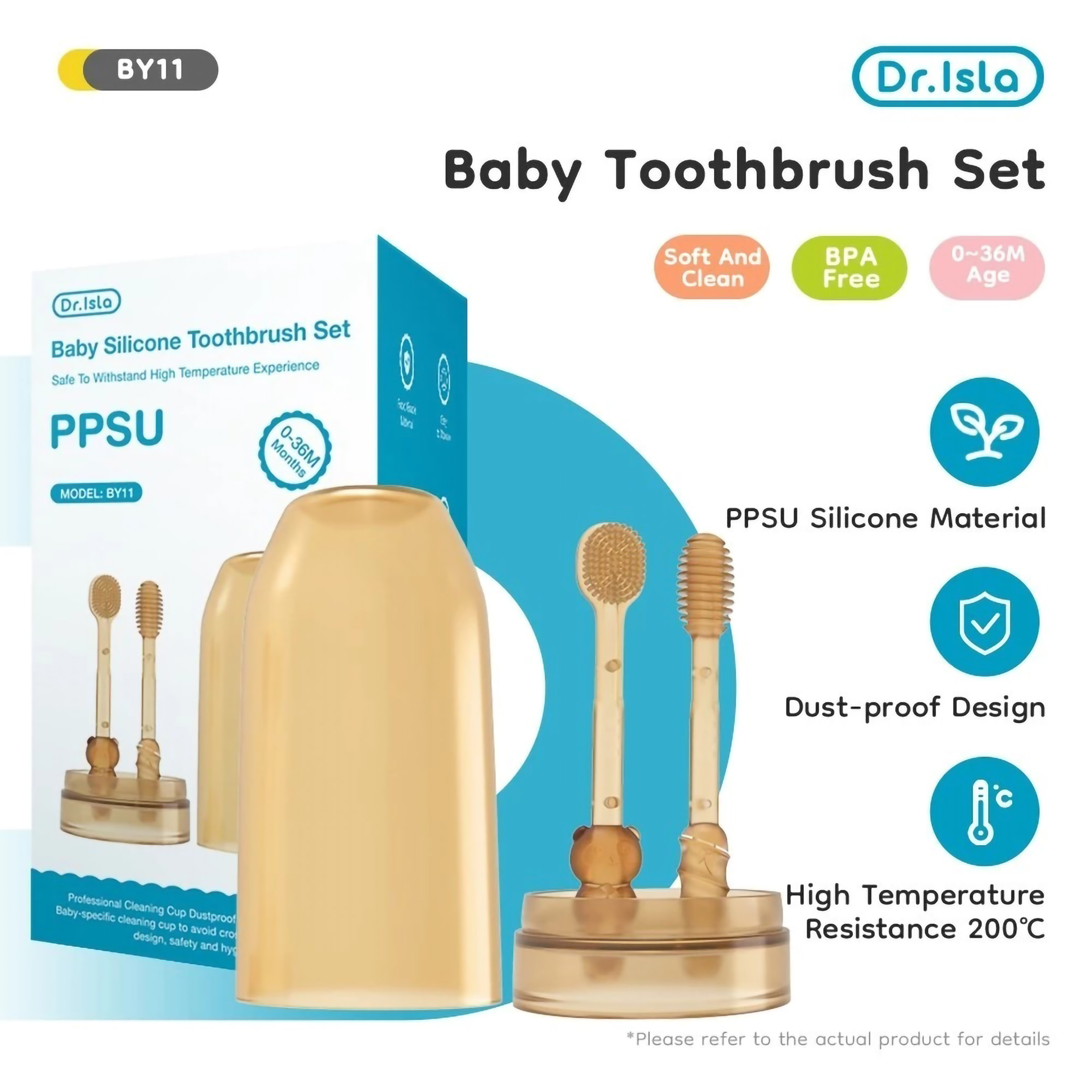  Dr.Isla Baby Silicone Toothbrush Set