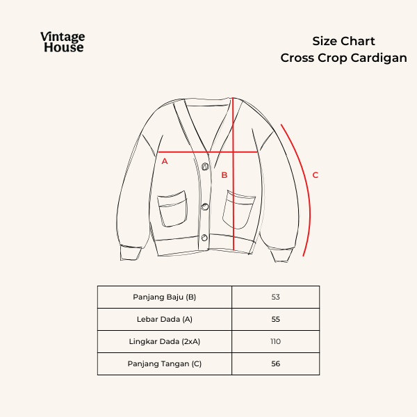 Vintage House Vintage House Cross Crop Cardigan