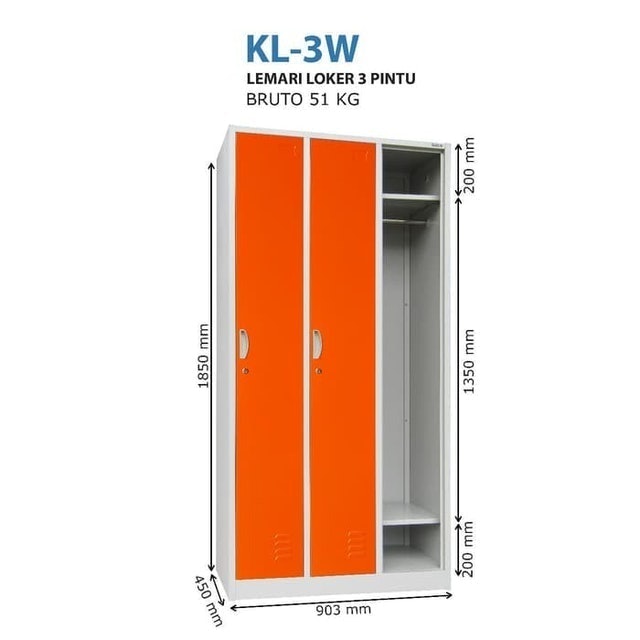 Kozure Locker Besi 3 Pintu KL-3W