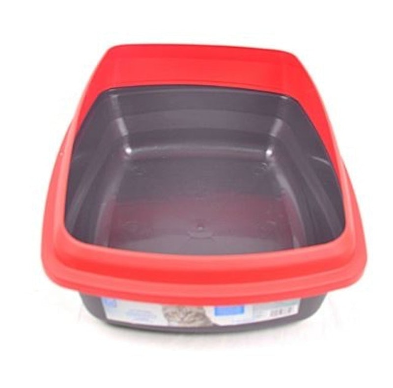 Rimmed Cat Pan Charcoal Red Medium 1
