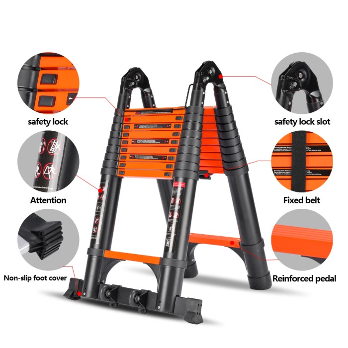  MLHY Tangga Teleskopik 5M Dengan Roda