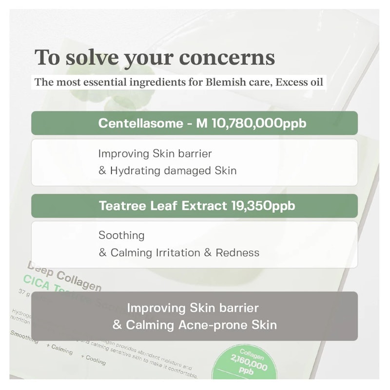 Sungboon Editor Deep Collagen Cica Teatree Soothing Mask 4