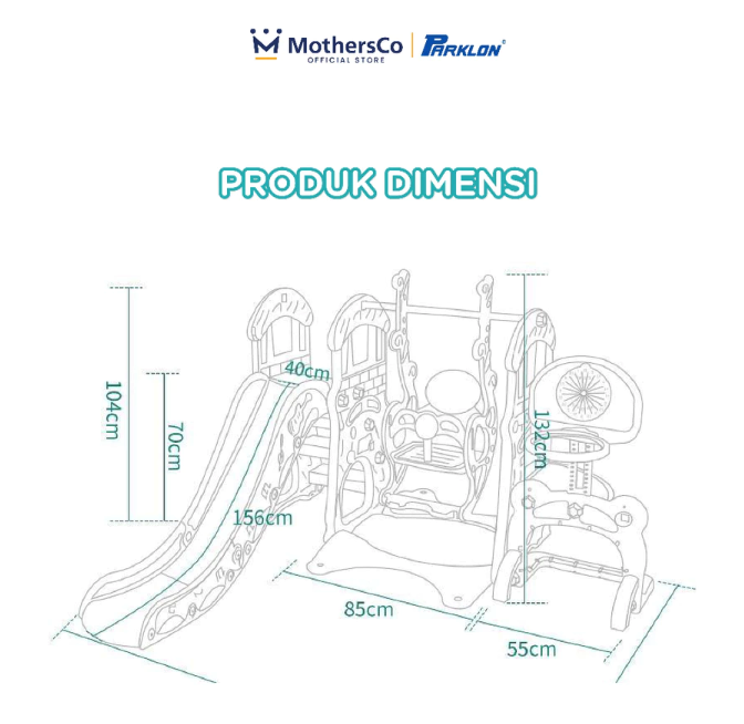 Dunia Kido Indonesia Parklon Fun Slide and Swing 5 in 1