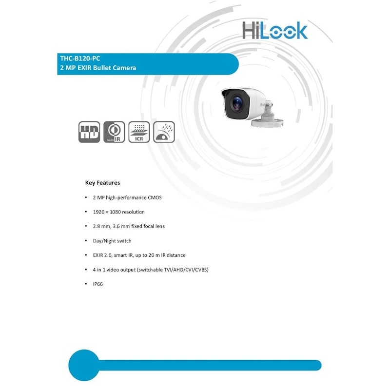 Hilook 2 MP Fixed Mini Bullet Camera 2