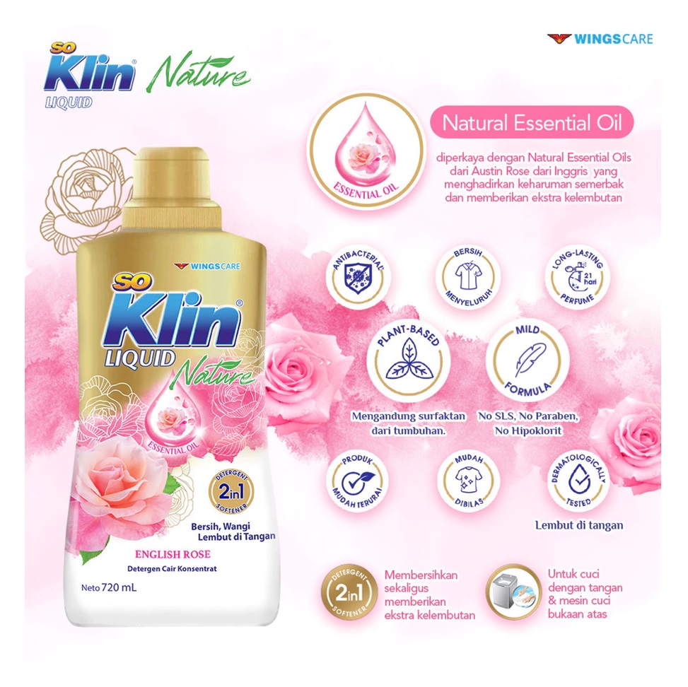 Wings SoKlin Liquid Nature English Rose 