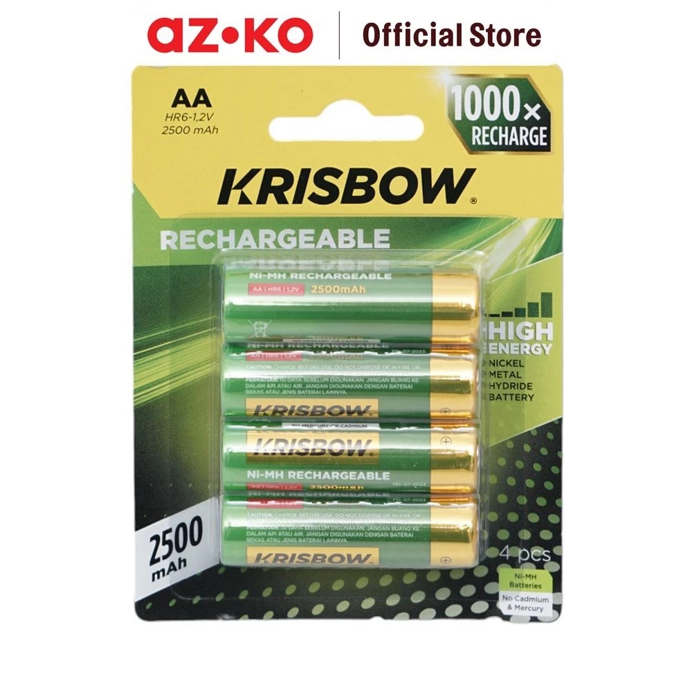 Krisbow® Baterai Rechargeable AA 2500 mAh
