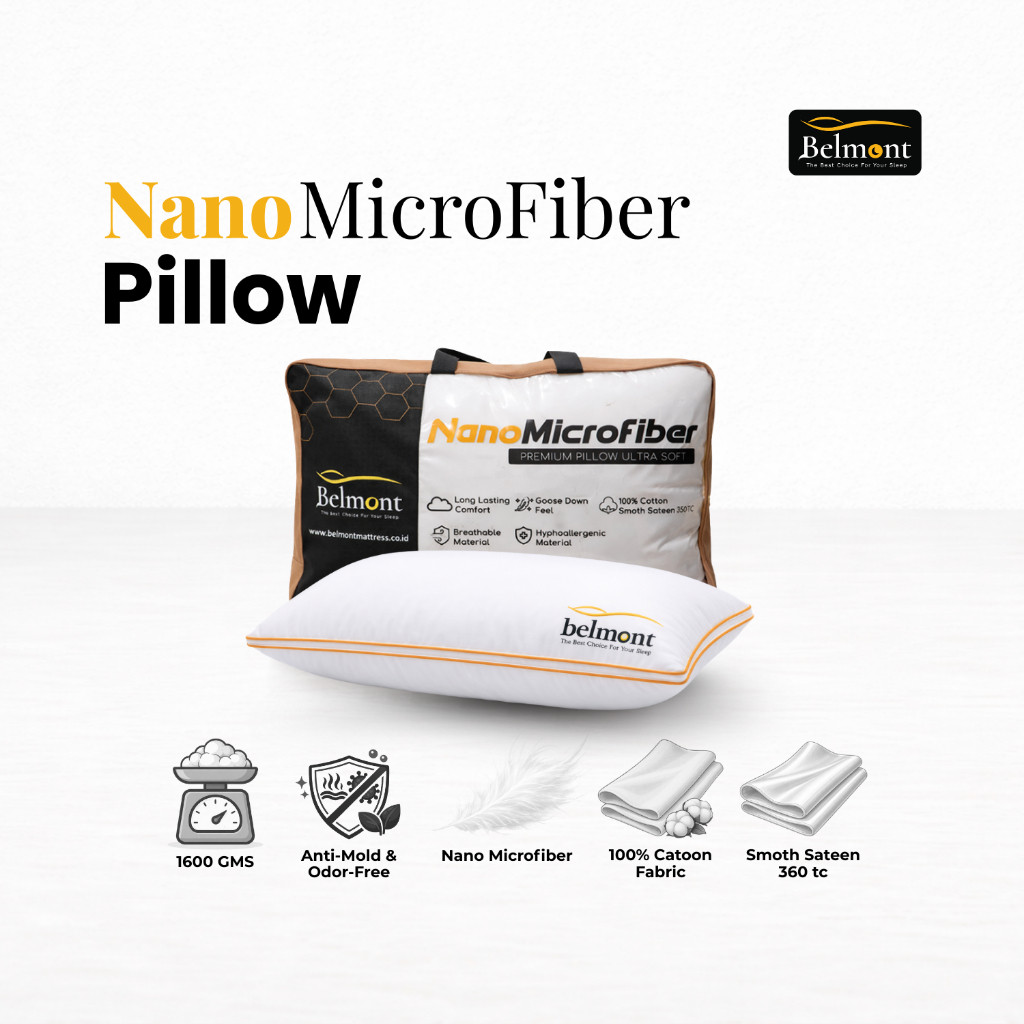 Belmont Mattress Intertama Perkasa Belmont Pillow Nanomicrofiber Ultra Soft Down Feel
