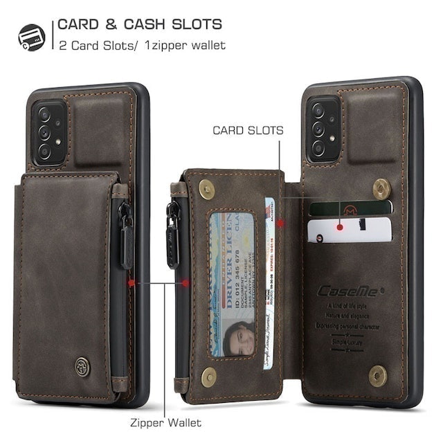 CaseMe Zipper Leather Wallet Case with RFID Blocking  Samsung Galaxy A52 5G 