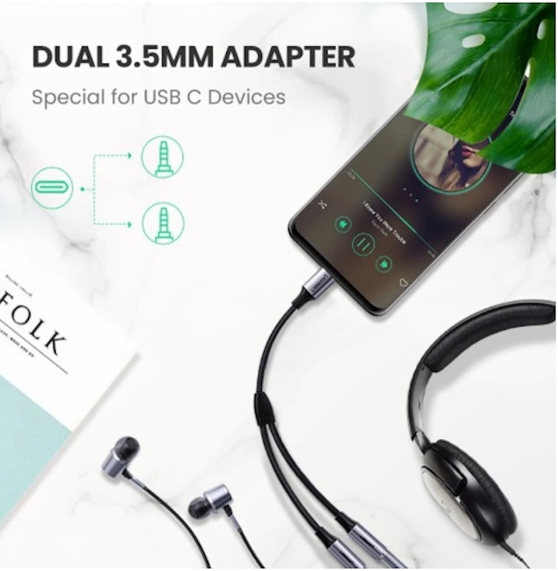 Kabel Splitter Adaptor Type C to Dual 3.5mm 2