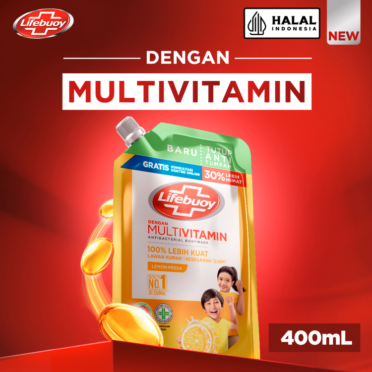 Lifebuoy Sabun Cair Pouch Anti Bakteri Lemon Fresh