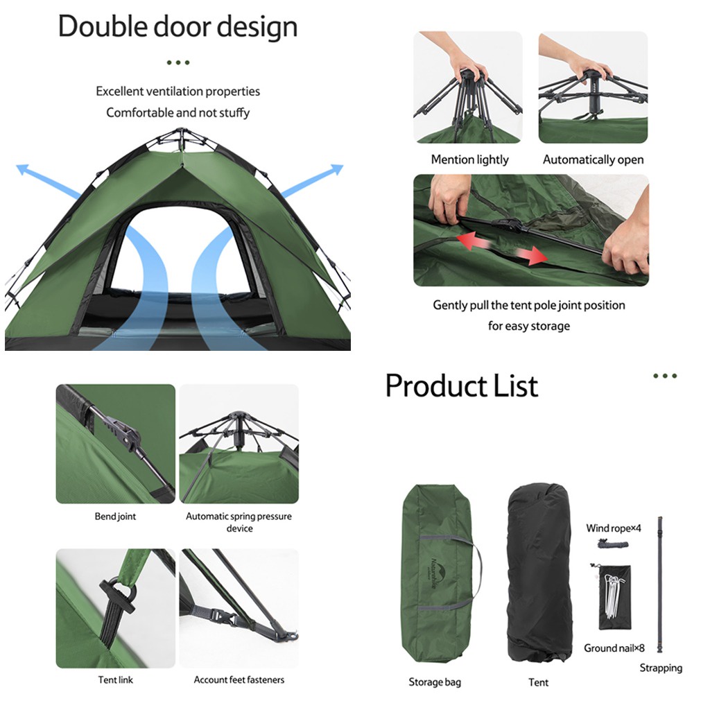 HNR Pesona Indonesia Naturehike Tenda Camping Otomatis NH21ZP008