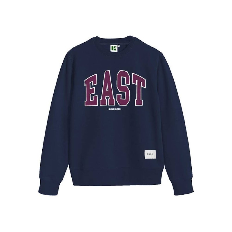 Russ & Co Sweater Crewneck Pria East Navy Blue 1
