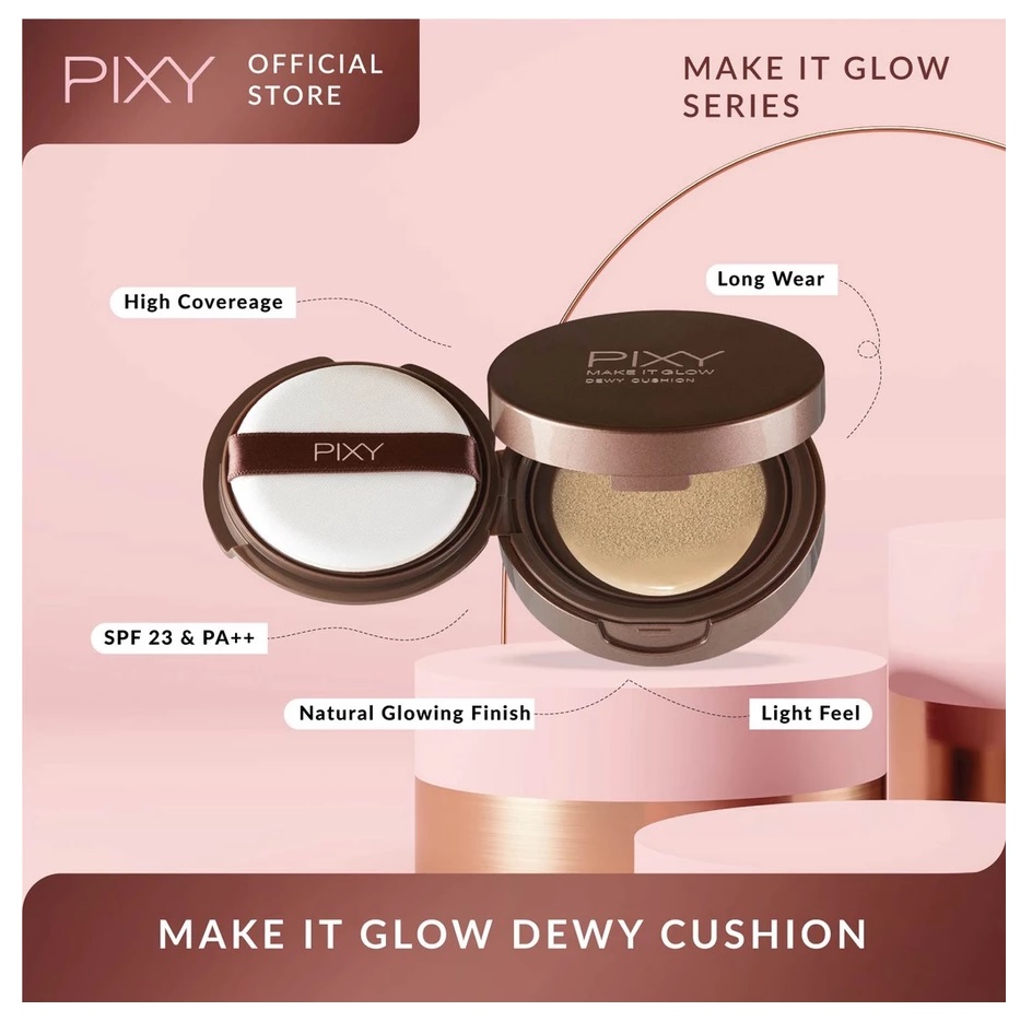 Mandom Indonesia PIXY Make It Glow Dewy Cushion 201 Neutral Beige