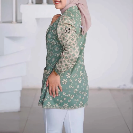  Batik Ruhi Blazer Batik Motif Rasya Pistachio