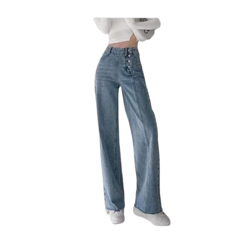 F·MIGA Korean Style Highwaist Straight Jeans 1