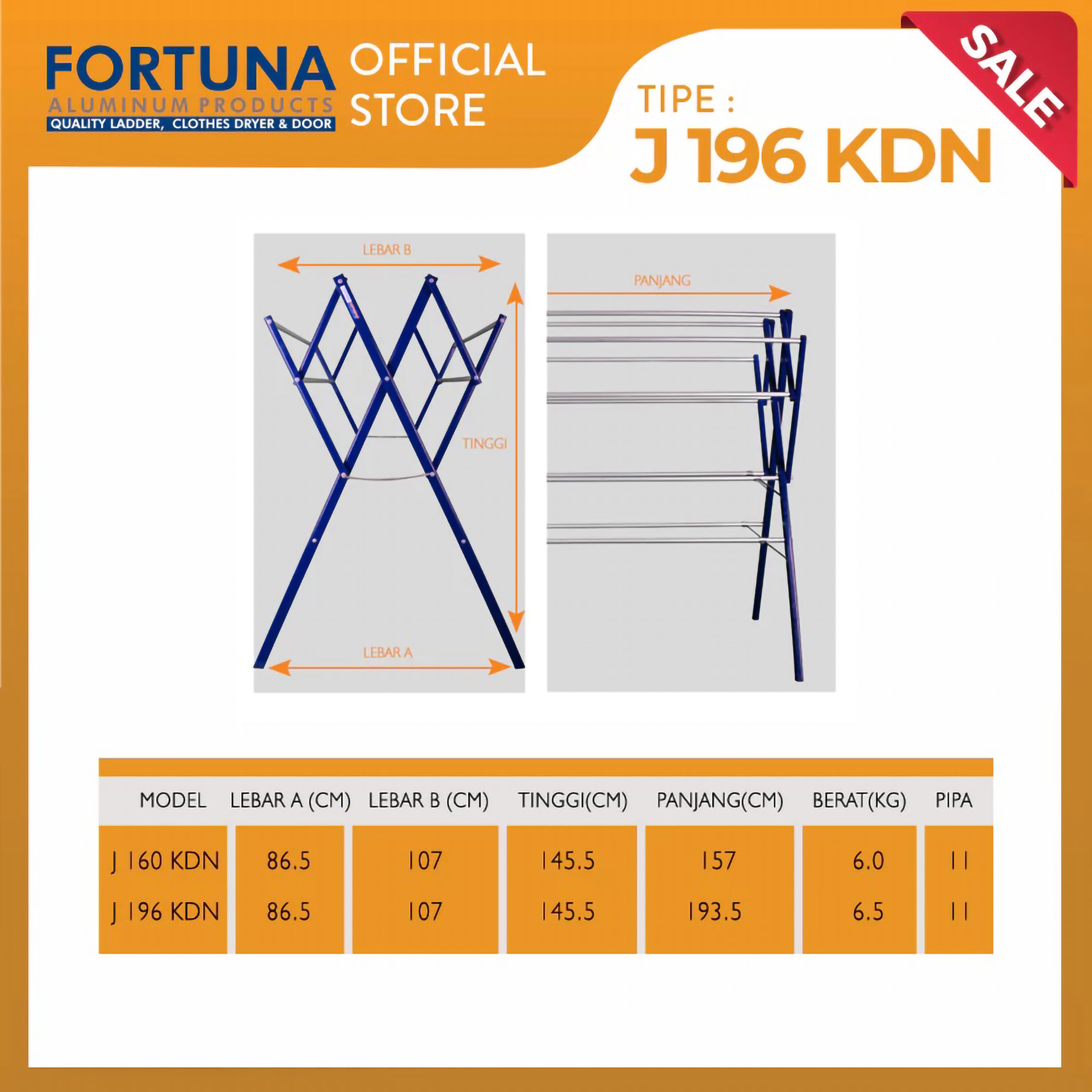 Superex Raya Fortuna Jemuran Pakaian  J 196 KDN