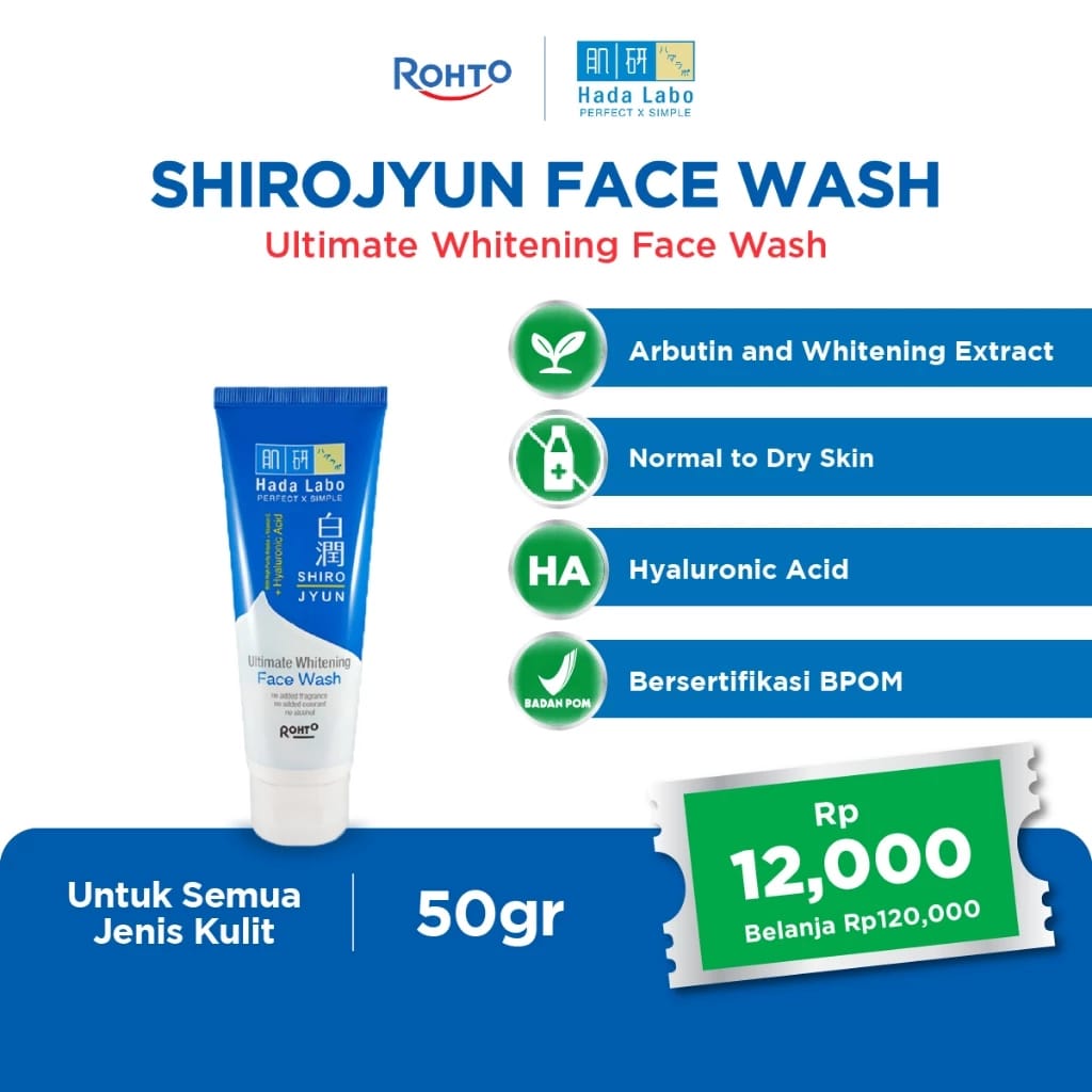 Rohto Laboratories Indonesia  Hada Labo Shirojyun Ultimate Whitening Face Wash