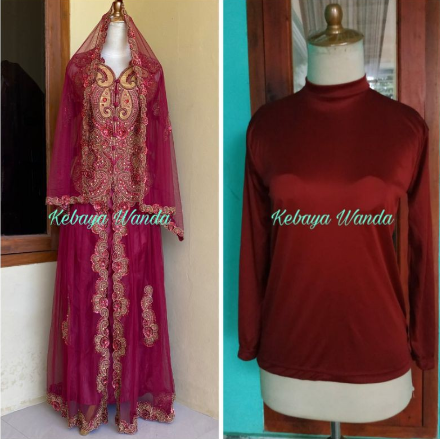 Kebaya Wanda  Kebaya Akad Full Payet Selendang Manset