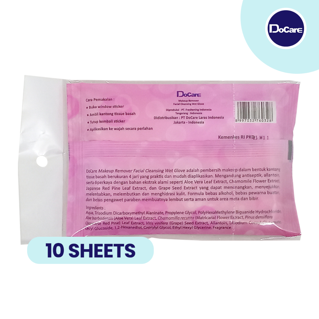Docare Laras Indonesia DoCare Makeup Remover Facial Cleansing Wet Glove