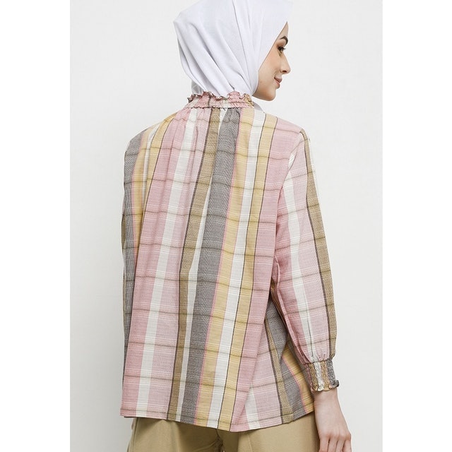 MFMW Muskaan Blouse Pink Motif Kotak