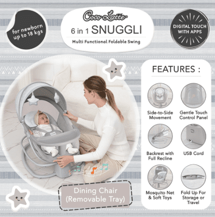  Cocolatte 6in1 Snuggli Multi Functional Foldable Swing