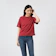 Alowalo Cropped T-shirt Premium Crew Neck Women - Brick Red 1