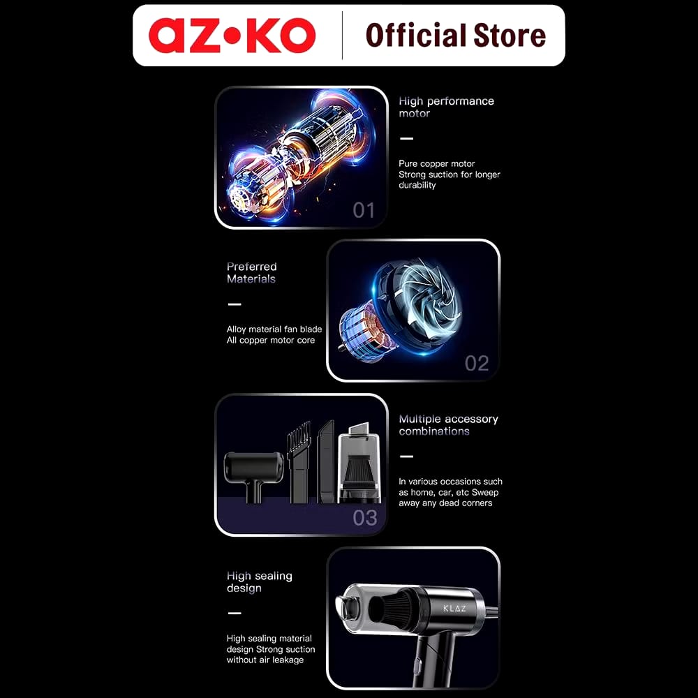 Aspirasi Hidup Indonesia AZKO Klaz Vacuum Cleaner Dry Folding