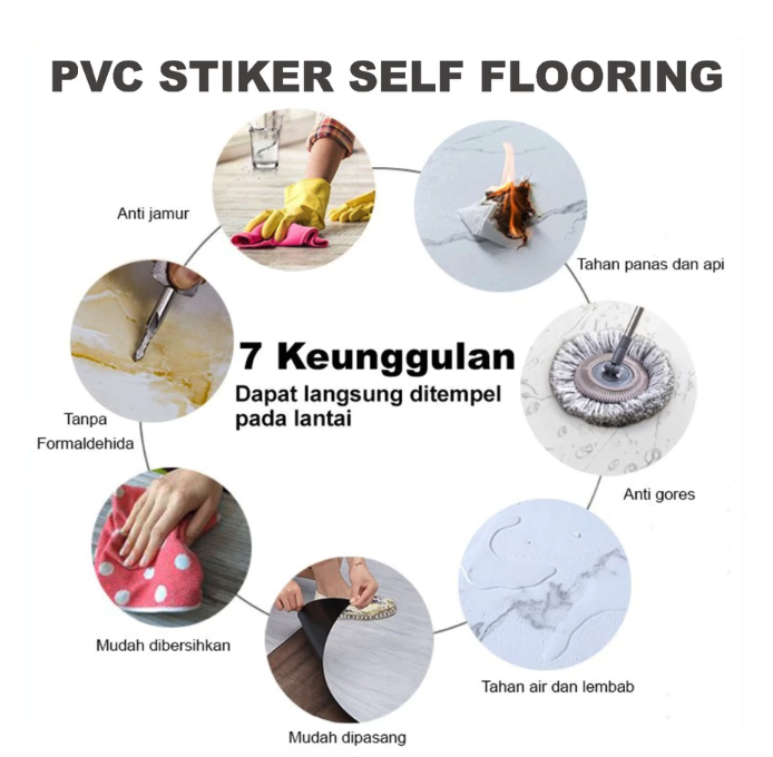  Stiker Lantai Granit Vinyl 30 x 30 cm Tipe G
