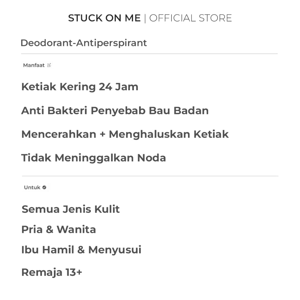Stuck On Me Indonesia Stuck on Me Natural Serum Deodorant 