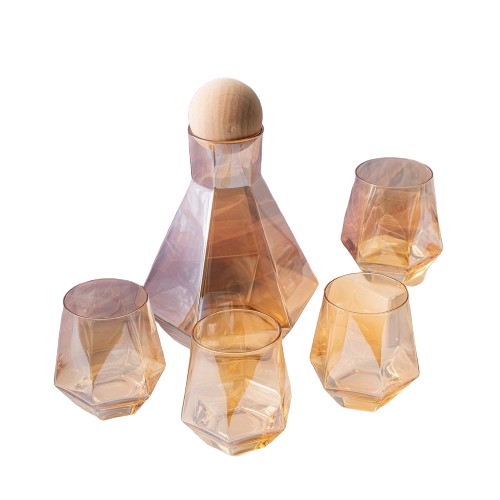 Crystal Glass Hexagonal Pitcher