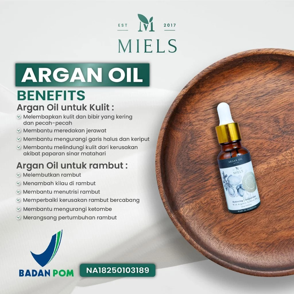 Miels Skincare Indonesia Miels Pure Argan Oil