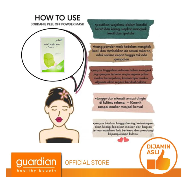 Jordan Beauty Products Jordanie Peel Off Powder Mask Green Tea