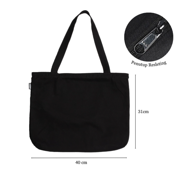  Oakhopes Tas Tote Bag Kanvas Resleting