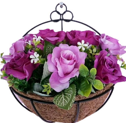 Pot Sabut Kelapa Rangka Besi Tempel