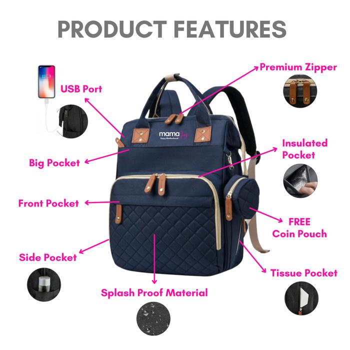 MamaJoy Multifunction Diaper Bag 2