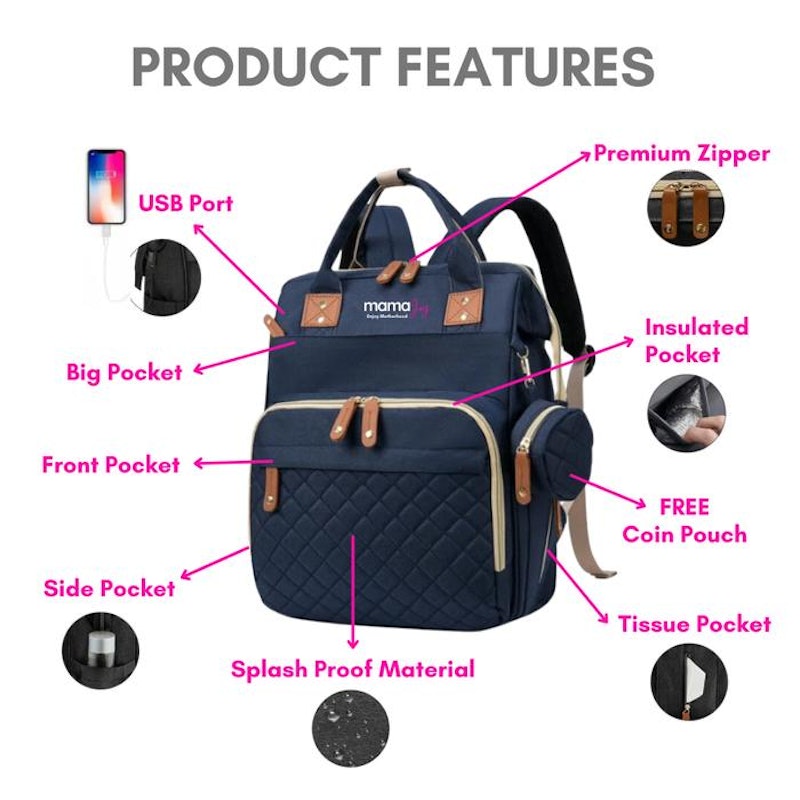 MamaJoy Multifunction Diaper Bag 2