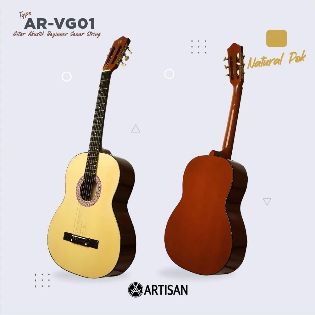 Artisan Gitar Akustik Beginner Natural AR-VG01