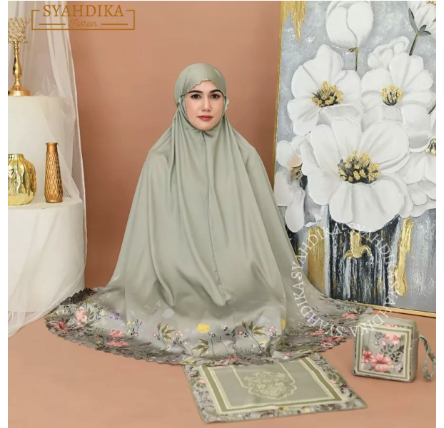  Syahdika Mukena Dewasa Silk Premium 2in1 Balqis Series Free Sejadah
