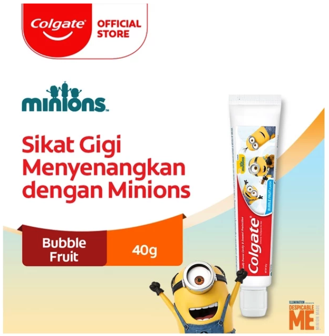 Colgate-Palmolive Indonesia Colgate Anticavity Toothpaste for Kids Minion Bubble Fruit