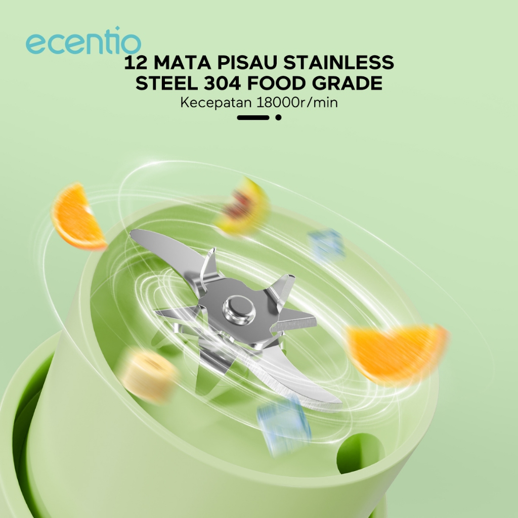 Dawey Etech Indonesia ecentio Juicer Portable Blender 12 Mata Pisau