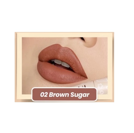 Eka Jaya Internasional Hanasui  Mattedorable Lip Cream Boba Edition 02 Brown Sugar