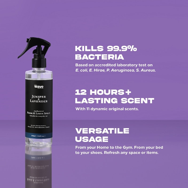The Wave Company Antibacterial Room & Linen Spray Juniper & Lavender 3