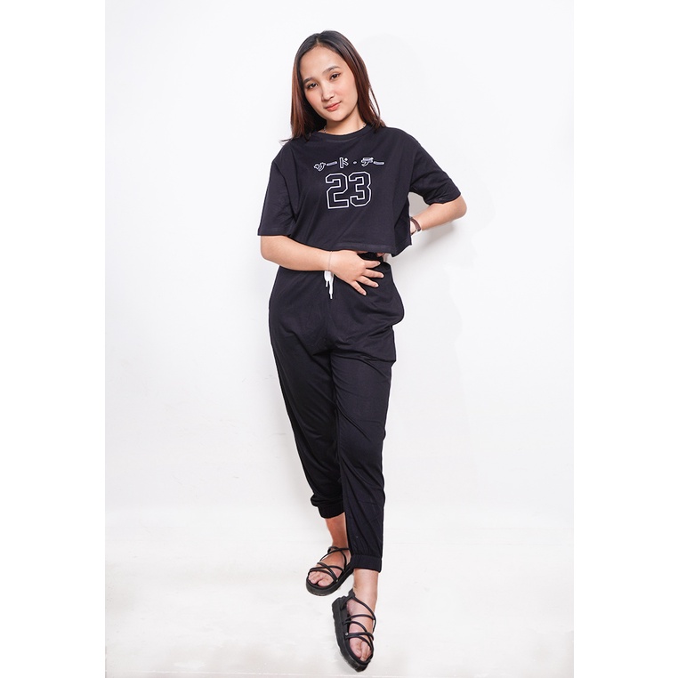 Third Day Kaos Oversize Crop Dance OLC Basket Katakana 23 Hitam LTE71