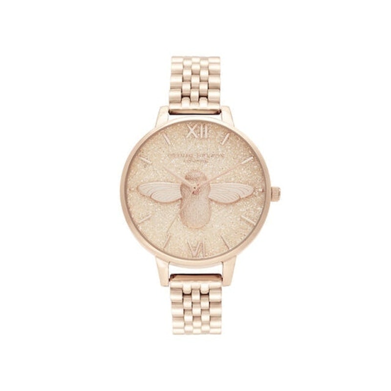 Glitter Bee 3D Bee & Pale Rose Gold Bracelet 1